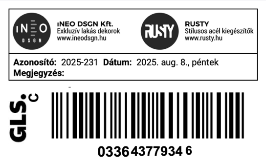 Egyedi szállítási címke 1